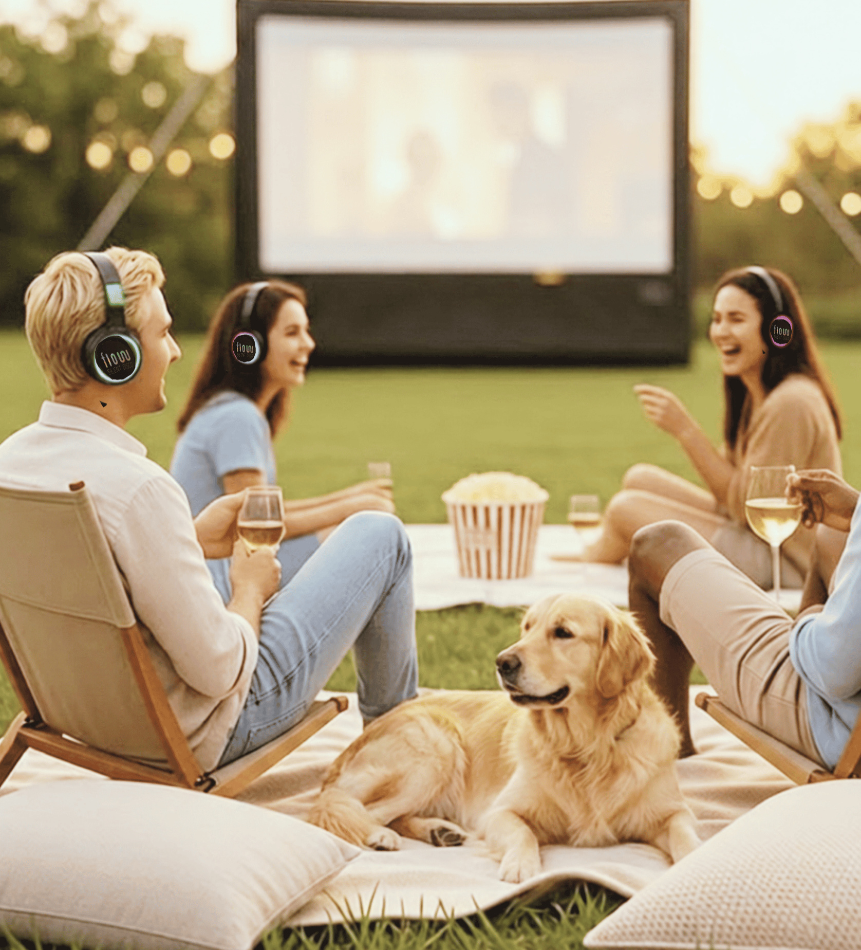 Silent disco outdoor movie night Silent disco outdoor movie night